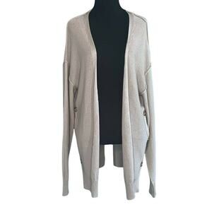 Light Taupe Open-Front Womens Cardigan Sweater